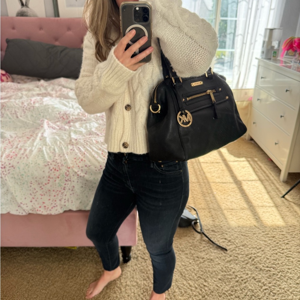 Michael Kors Black Pebbled Leather Satchel - Picture 9 of 9